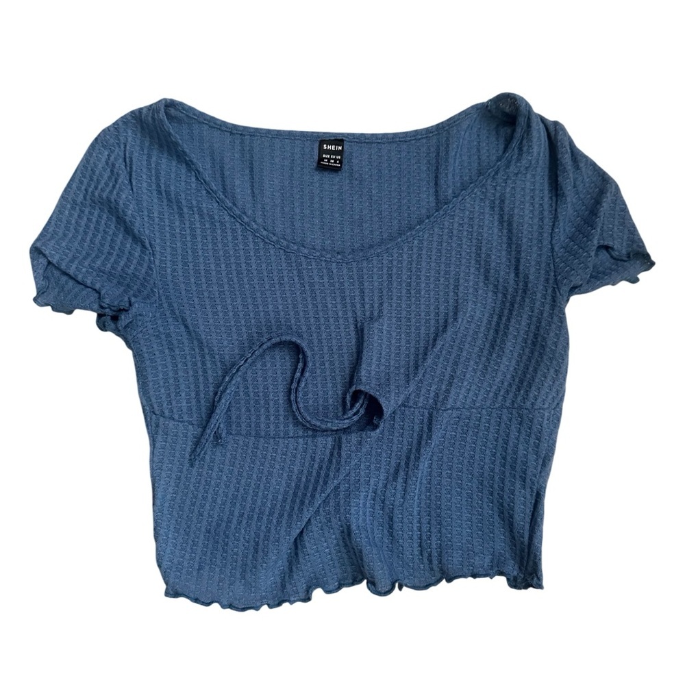 💙💙 3/12 BUNDLE DEAL SHEIN waffle knit crop top - Size M